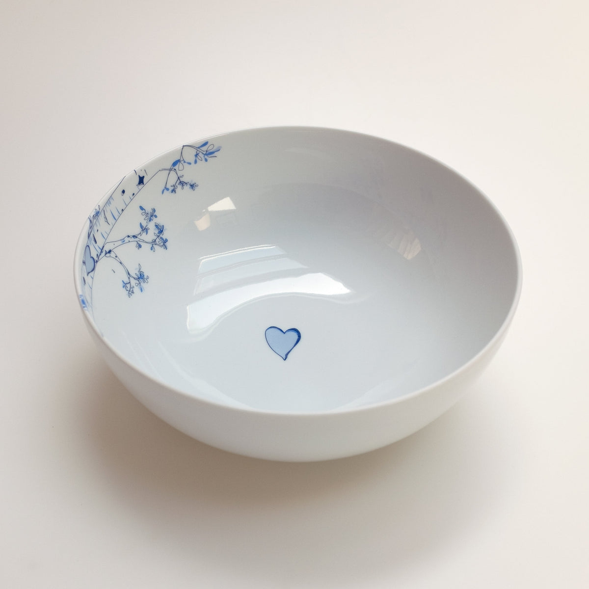 Personalized Birch Serving Bowl – Custom Initials in Heart Design