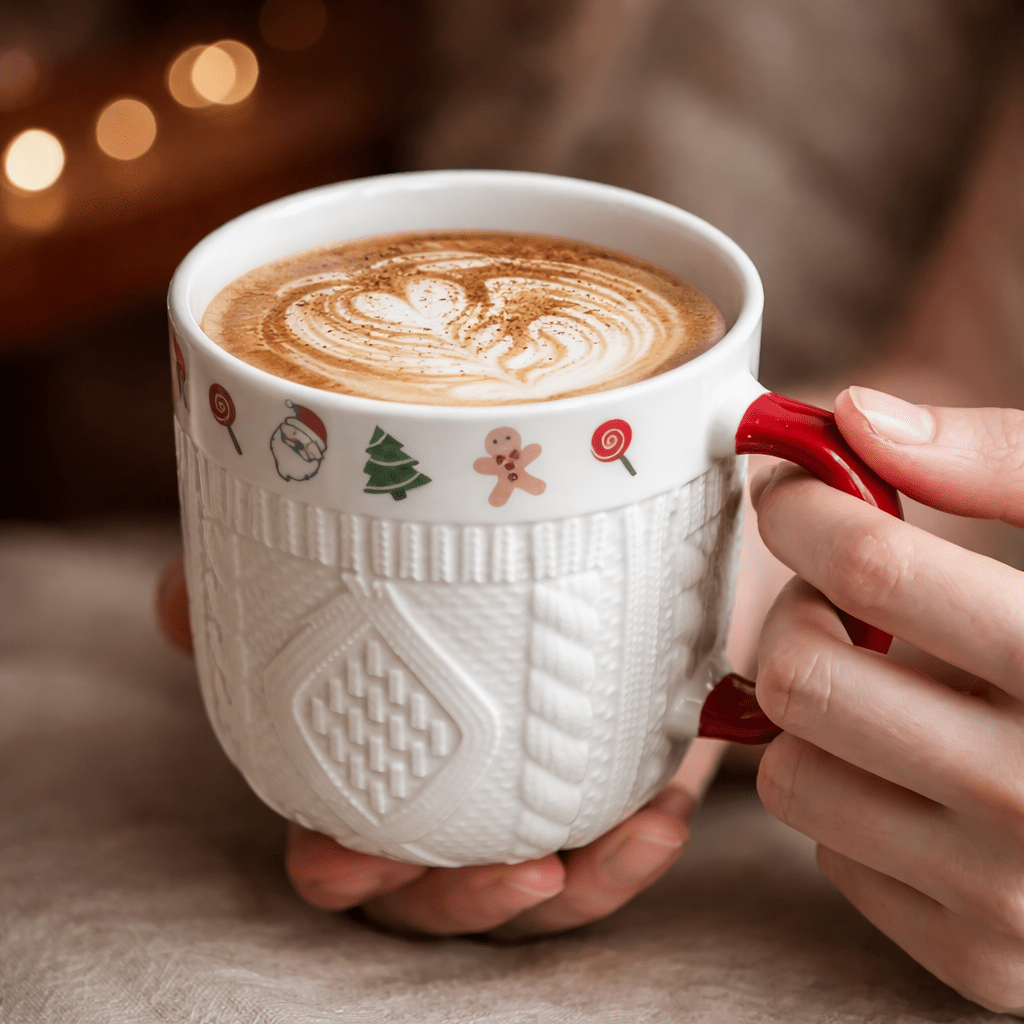 Cozy Sweater Christmas Mug | Ceramic Holiday Coffee Mug | Single or Set of 2