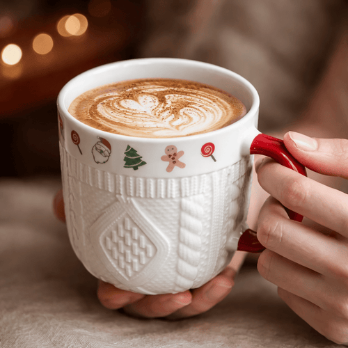 Cozy Sweater Christmas Mug | Ceramic Holiday Coffee Mug | Single or Set of 2