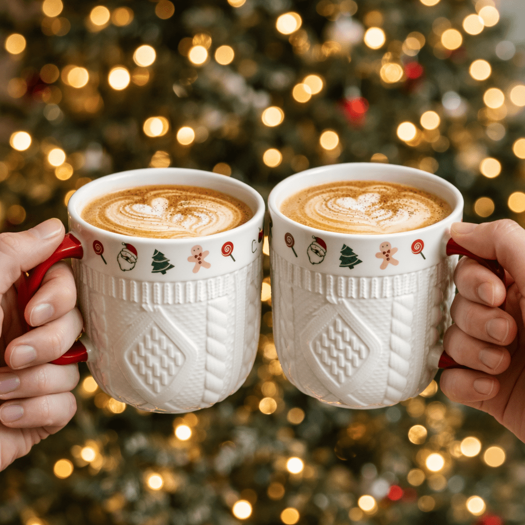 Cozy Sweater Christmas Mug | Ceramic Holiday Coffee Mug | Single or Set of 2