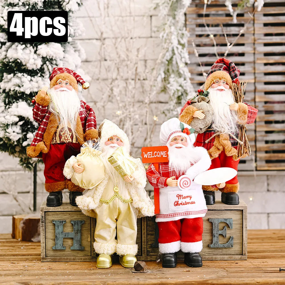 Christmas Plush Santa & Character Dolls | 30cm Holiday Decor | Single or Set