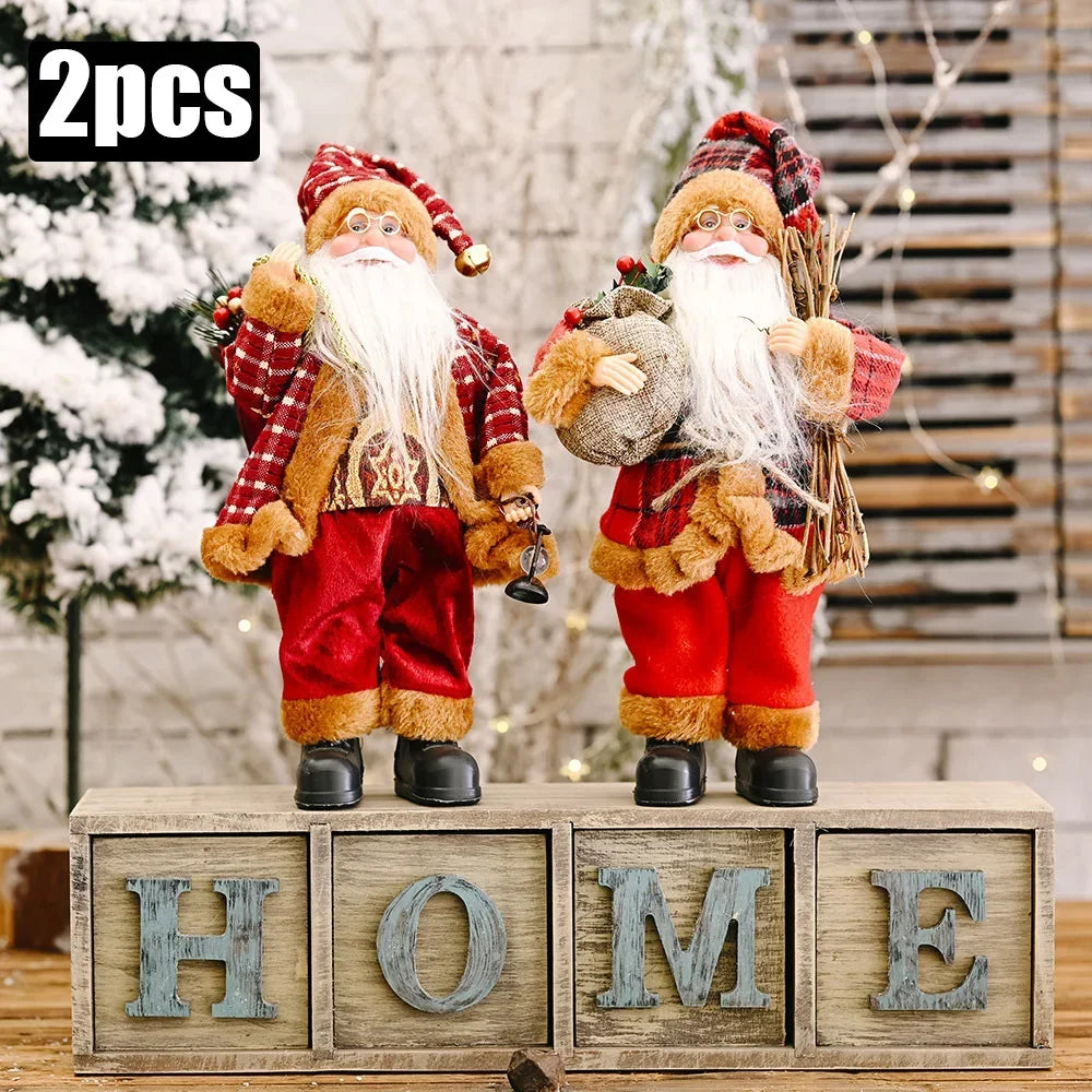Christmas Plush Santa & Character Dolls | 30cm Holiday Decor | Single or Set