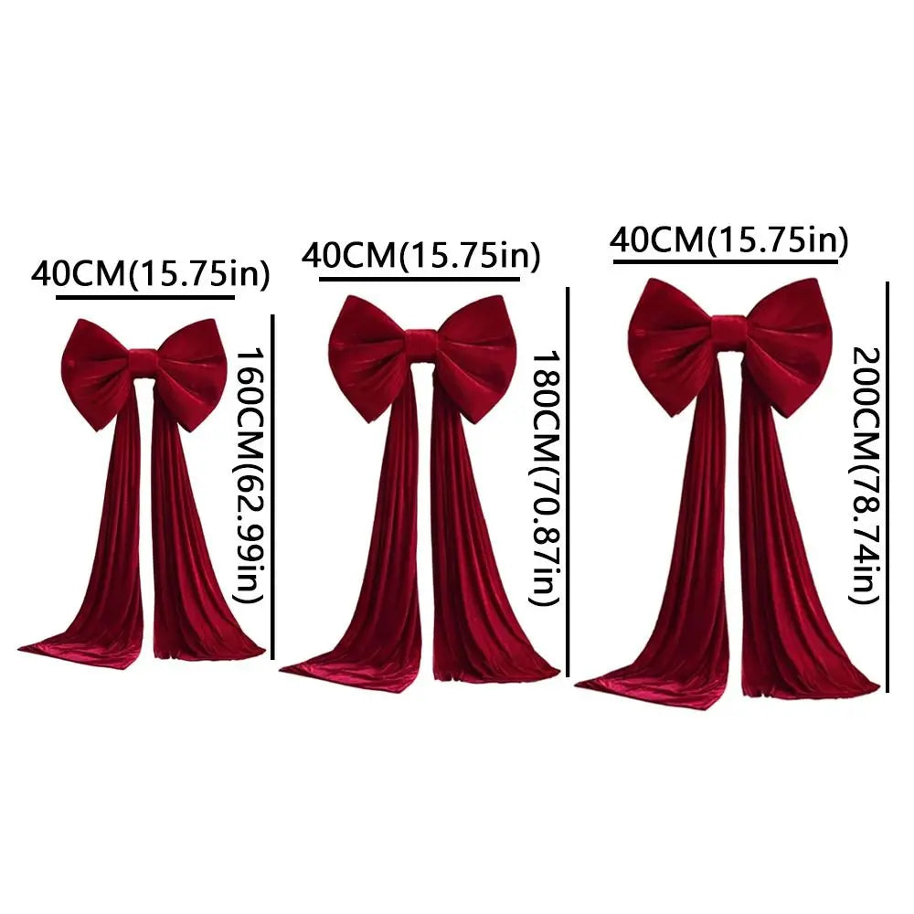 Large Velvet Christmas Tree Bow | Long Draping Tails | 5 Colors & 3 Sizes