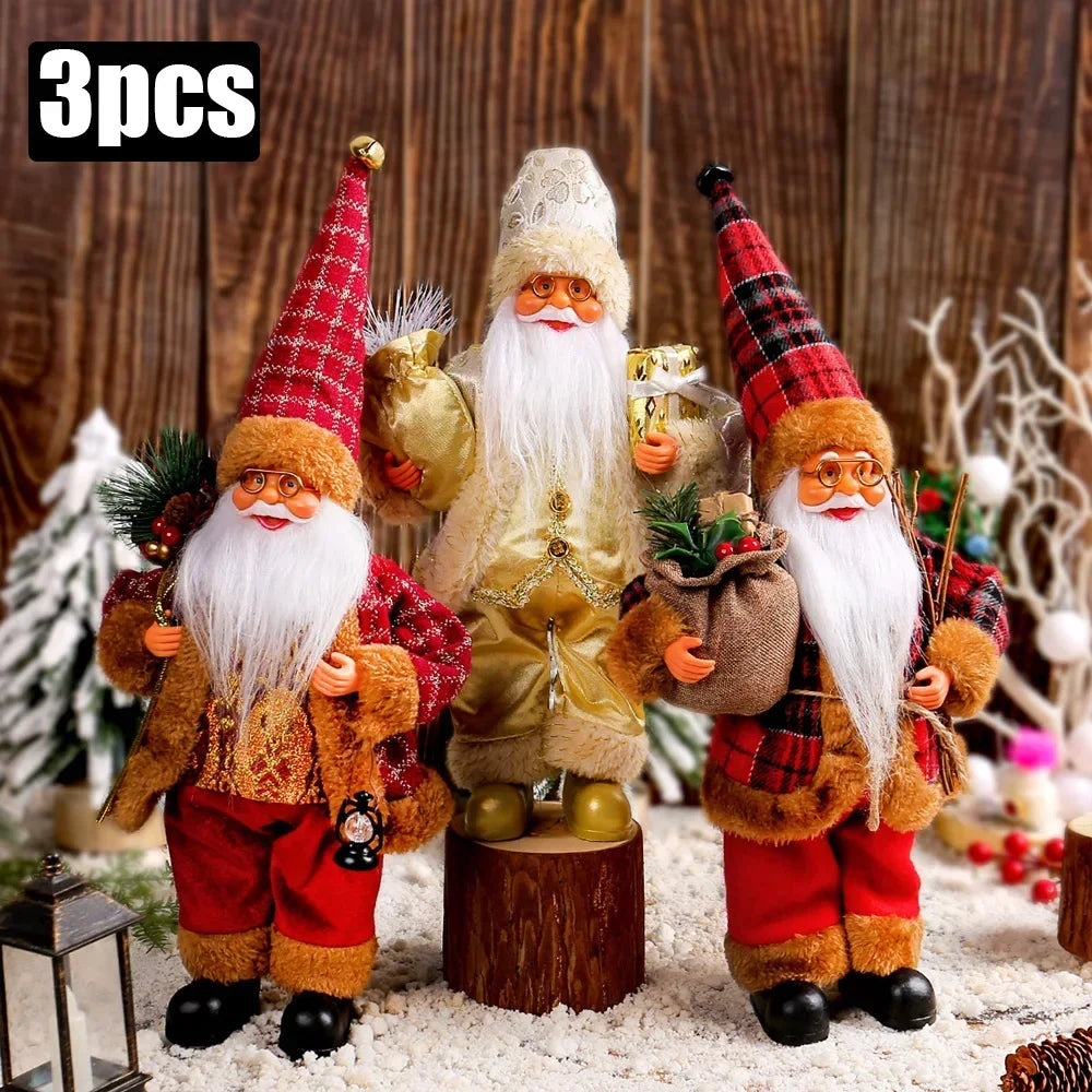 Christmas Plush Santa & Character Dolls | 30cm Holiday Decor | Single or Set