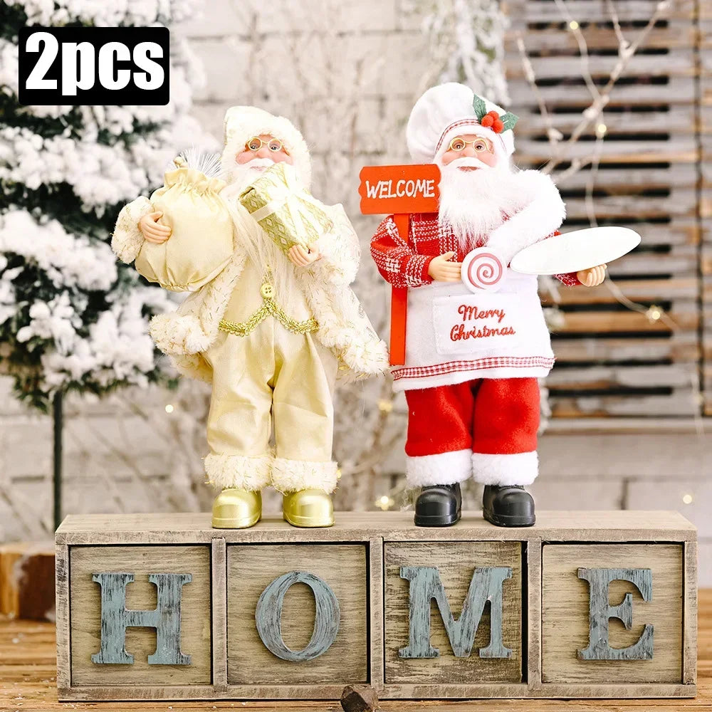 Christmas Plush Santa & Character Dolls | 30cm Holiday Decor | Single or Set