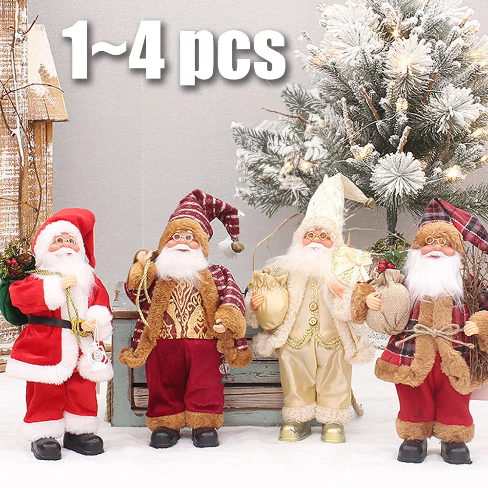 Christmas Plush Santa & Character Dolls | 30cm Holiday Decor | Single or Set