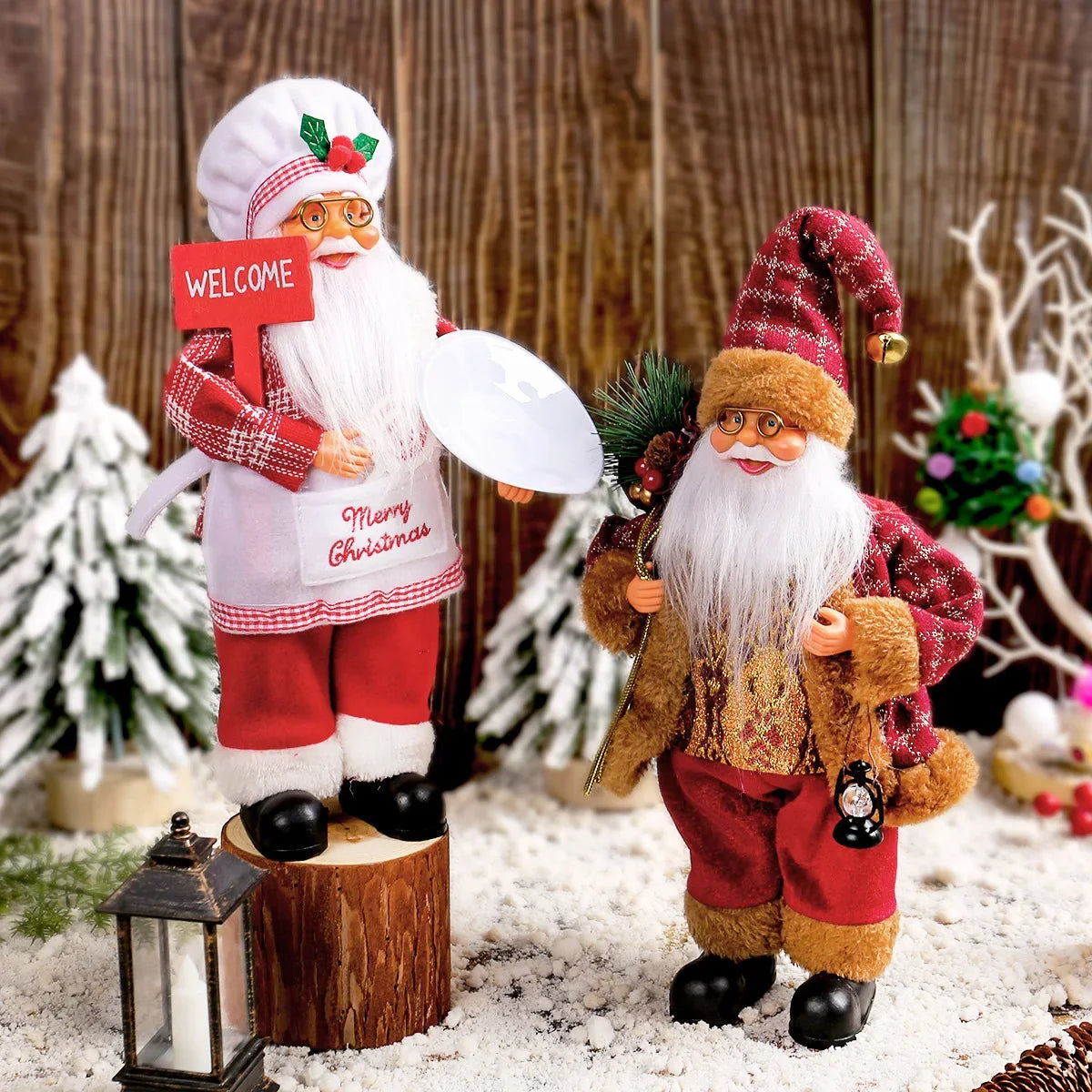 Christmas Plush Santa & Character Dolls | 30cm Holiday Decor | Single or Set