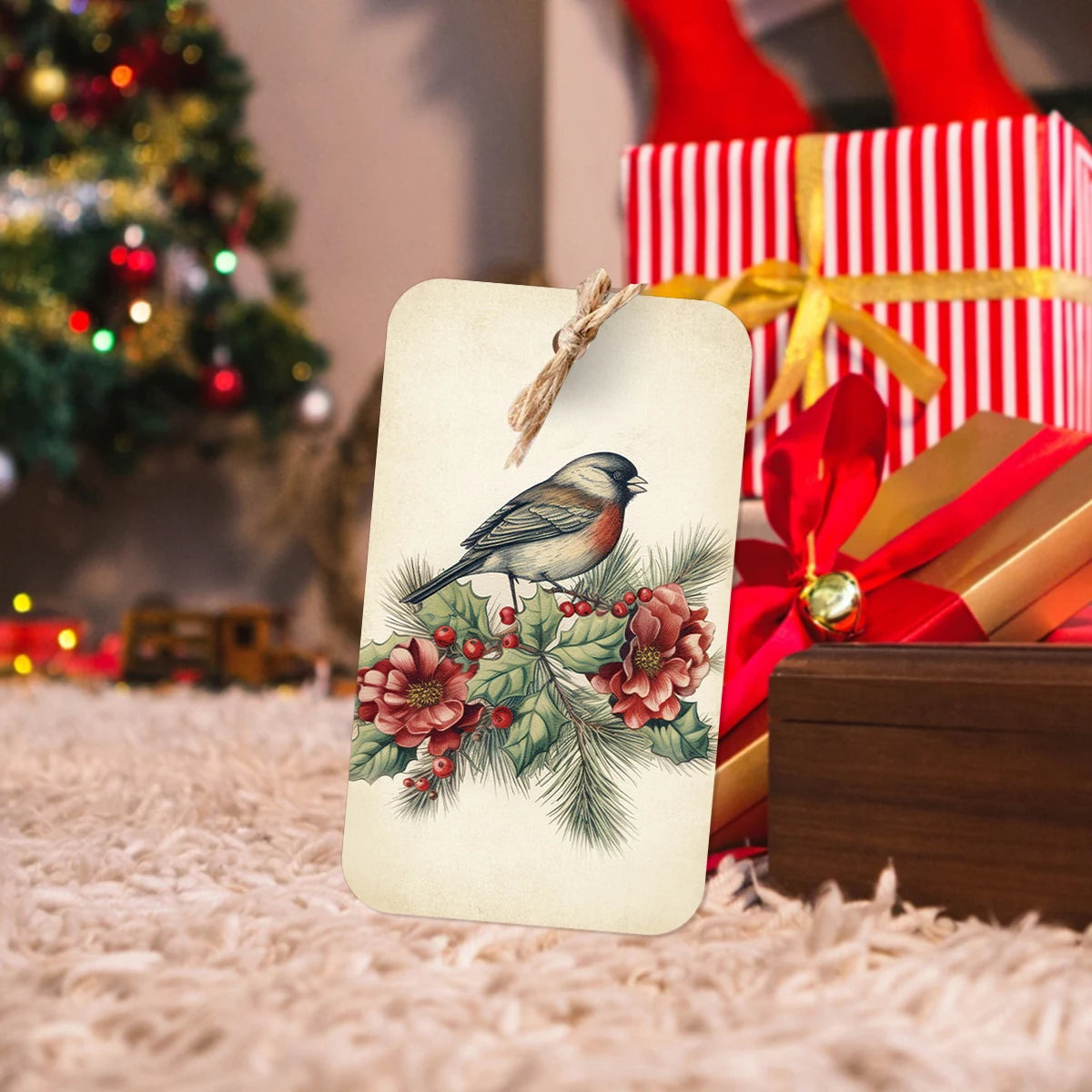 Vintage Christmas Gift Tags | Set of 50 | Holiday Wrapping Essentials