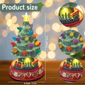 Lighted Ceramic Christmas Village Tree | Rotating Train Base | Tabletop Holiday Decor