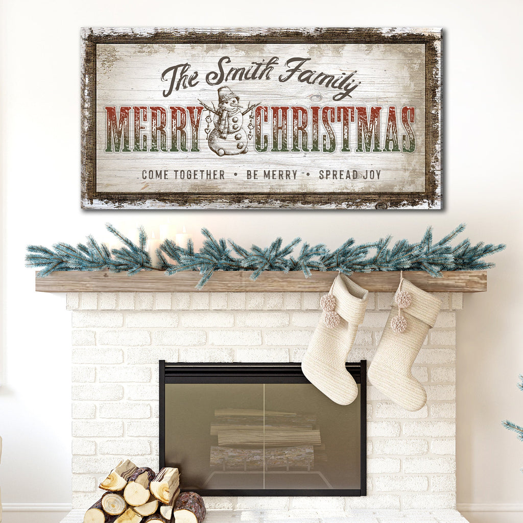 Merry Christmas Canvas Wall Sign