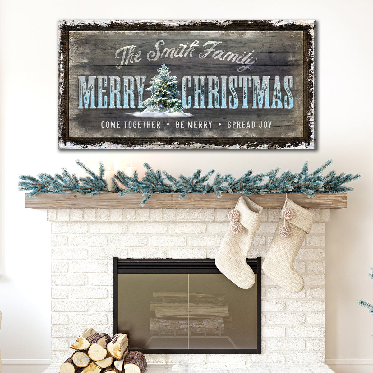 Merry Christmas Canvas Wall Sign