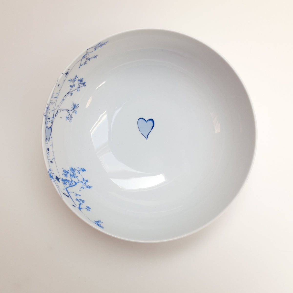 Personalized Birch Serving Bowl – Custom Initials in Heart Design