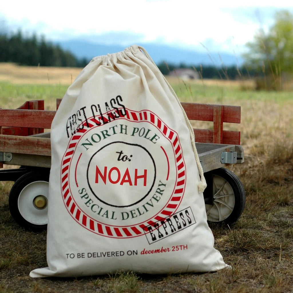 Personalized Santa Sack | Custom Canvas Christmas Gift Bag
