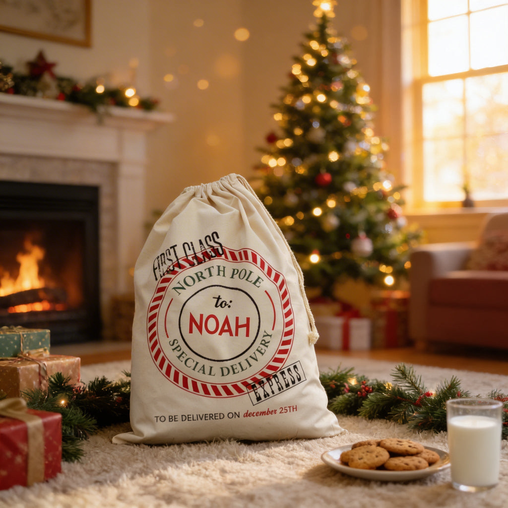 Personalized Santa Sack | Custom Canvas Christmas Gift Bag