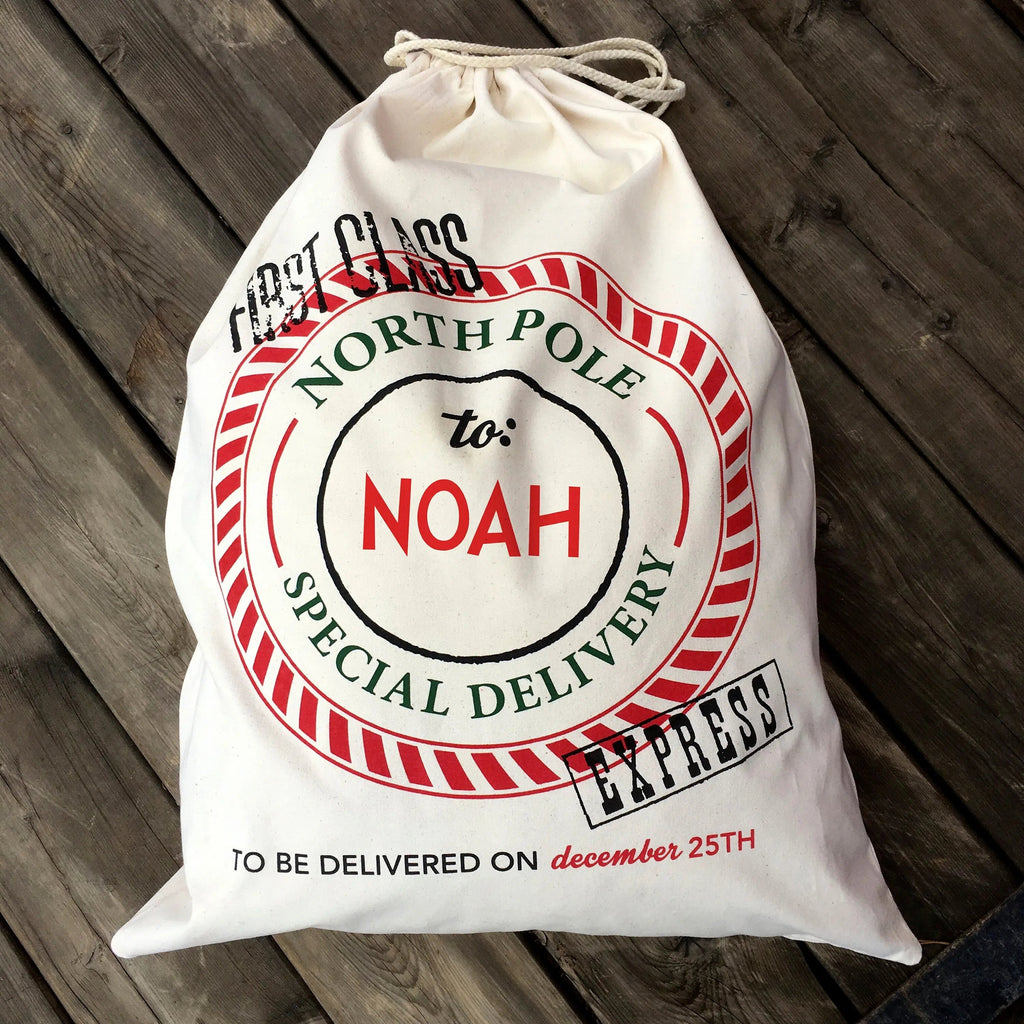 Personalized Santa Sack | Custom Canvas Christmas Gift Bag