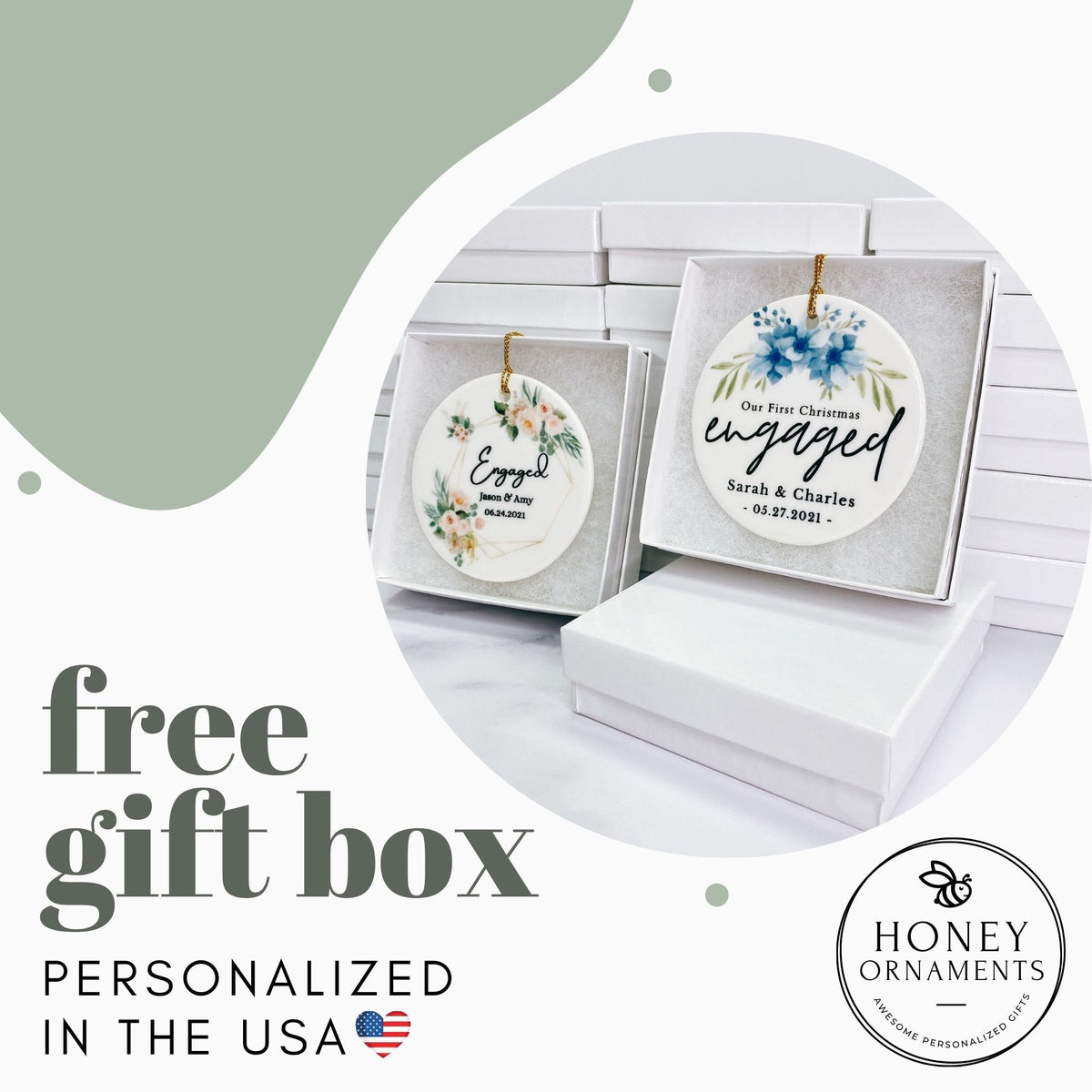 Personalized Christmas Name Ornament | Custom Ceramic | 2026