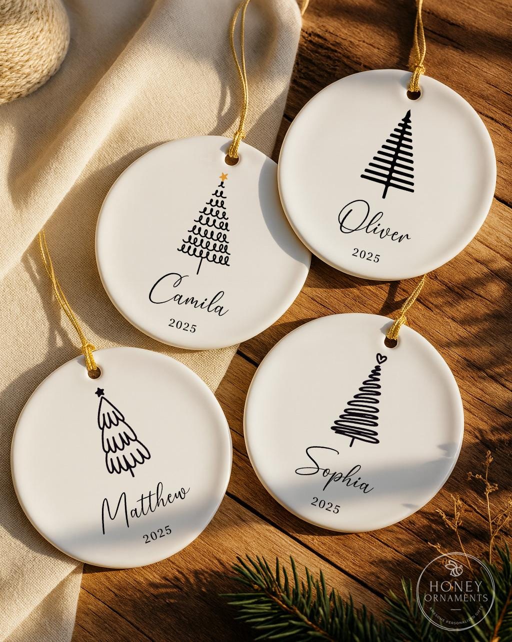 Personalized Christmas Name Ornament | Custom Ceramic | 2026