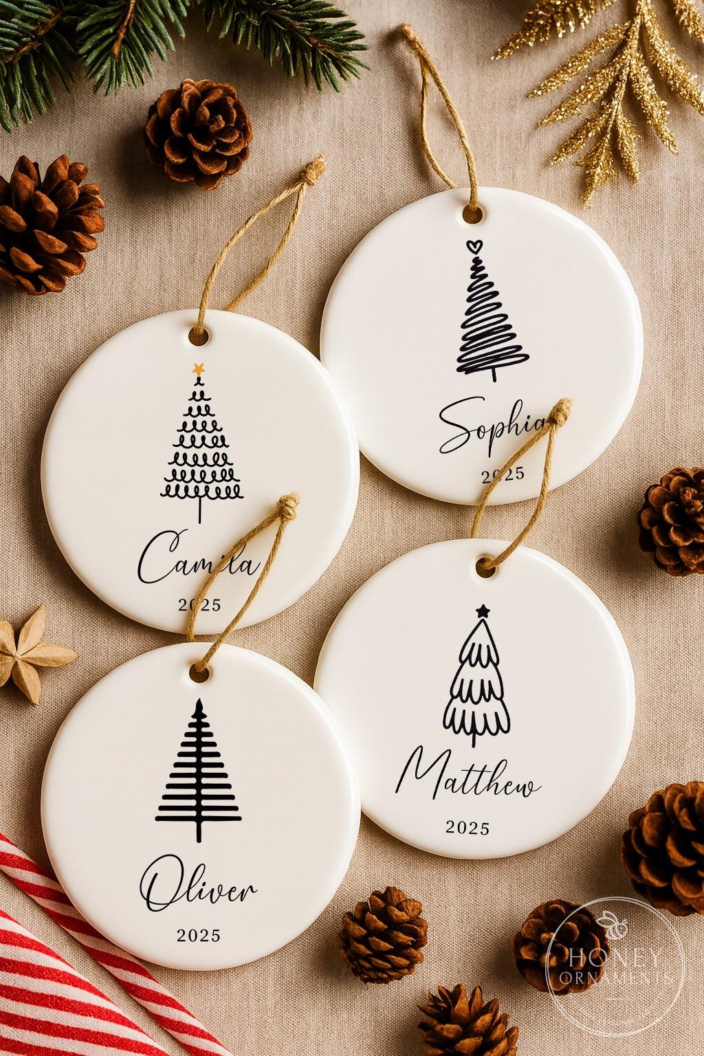 Personalized Christmas Name Ornament | Custom Ceramic | 2026
