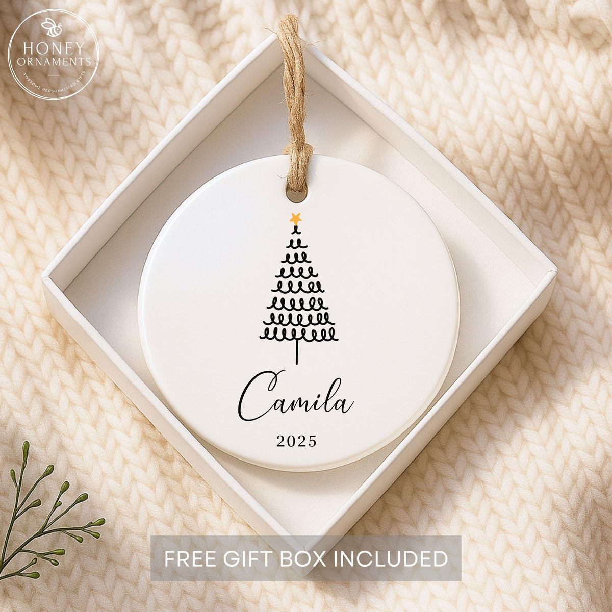 Personalized Christmas Name Ornament | Custom Ceramic | 2026