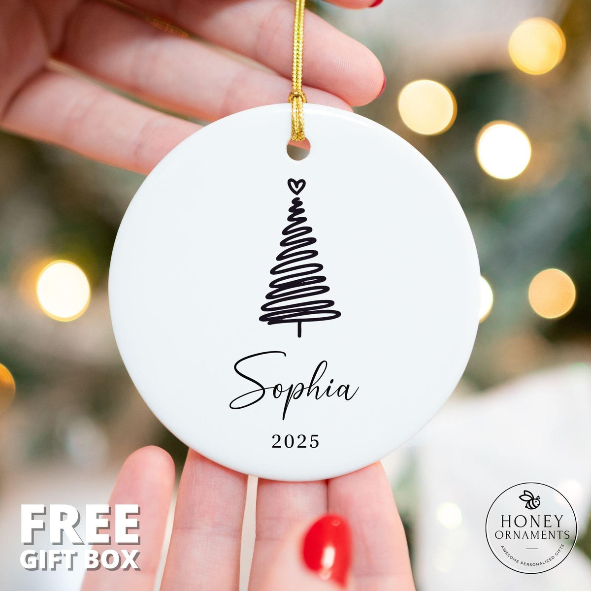 Personalized Christmas Name Ornament | Custom Ceramic | 2026